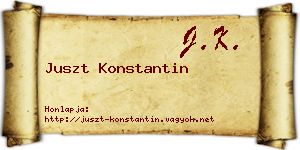 Juszt Konstantin névjegykártya